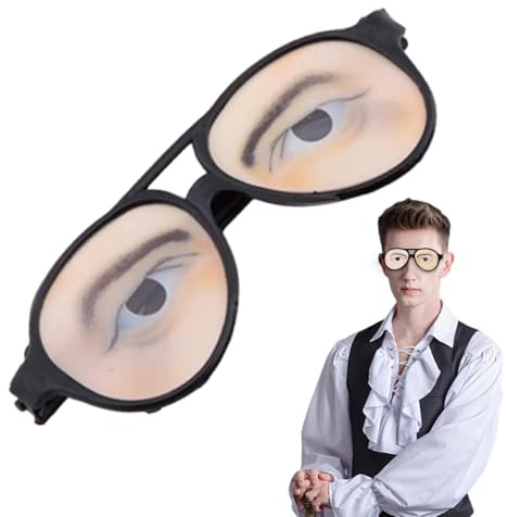 Lustige Brillen, Streich Brillen Spielzeug Lustige Augen Brille, Männlich Weiblich Lustige Augen Brille, Kostüm Augenglas für Halloween Narren Tag Zubehör