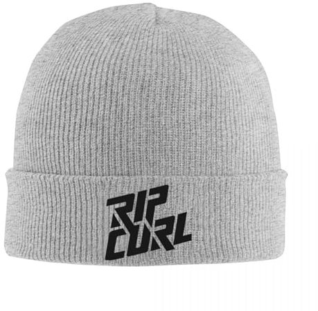 EIILHUED Curl Rip Black Logo Strickmütze Mützen Mütze Warme Mützen für Männer Frauen