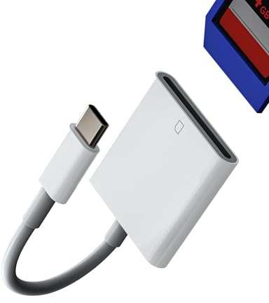 SD-Kartenleser, USB C, Adapter für iPhone 16, 15, für iPad Pro für Apple MacBook, kompatibel mit Samsung, tragbar, Transferkarte, Speicherkarte, kompakt, Blitz, externe Laufwerke, Kamera, Kamera