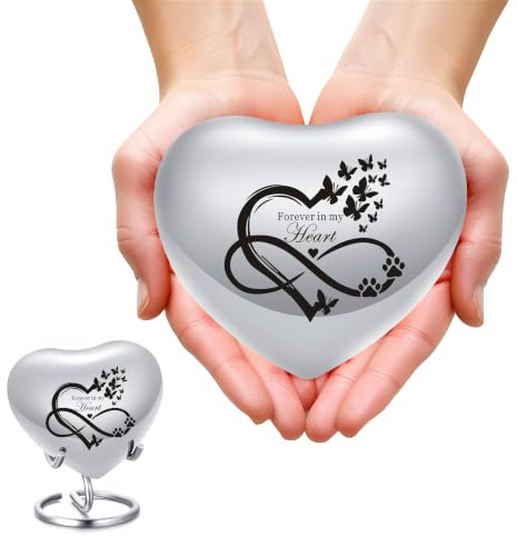 QGJNSGC Urne en forme de cœur pour cendres humaines - Petites urnes pour cendres d'animaux de compagnie - Urne en forme de cœur pour chat et chien - Mini urne funéraire - Urne funéraire commémorative