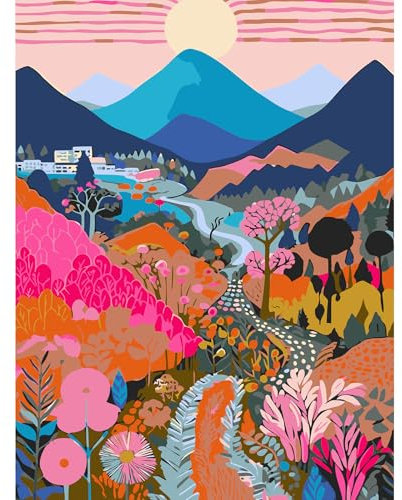 feelive Peinture par Numéro pour Adulte, Kit de Peinture à l'huile sur Toile Bricolage Paysage pour Enfant Débutants Avec Pinceau Pigment Acrylique 30x40cm