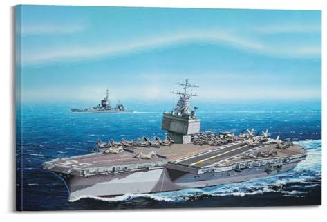 Vintage-Poster Schlachtschiff, USS Enterprise CVN-65, Flugzeugträger, dekoratives Gemälde, Leinwand, Kunstbild, 20 x 30 cm