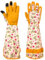 Ainiv Gartenhandschuhe Dornenfest Rosenhandschuhe, Gartenhandschuhe Damen/Herren Garten Geschenke - Dornenfeste Handschuhe mit Extra Langer Stulpe Und Verstärkten Handflächen Und Fingerspitzen(Gelb-M)