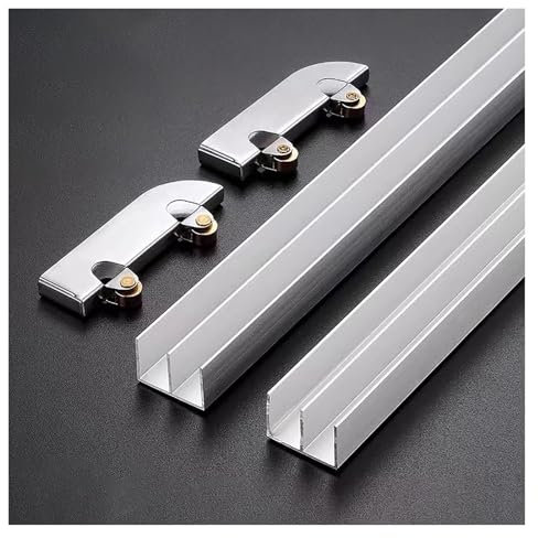 Vetrina for vetrina a Doppio Binario con Porta Scorrevole in Vetro Addensato da 5 mm, Accessori for Ruote in Lega di Alluminio(100cm/39.4in)