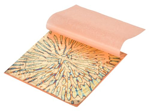 QUARKZMAN 25 Stück Blattgoldblätter 5,5 x 5,5 Imitationsgoldfolienblätter Marmoriertes Heft mit Muster für Basteln, Bilderrahmen, Nägel und DIY-Kunstdekoration, Goldblühende Blume
