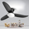 Dibaful 100cm Luz de Ventilador de Techo Negro con Mando a Distancia y APP Control, Temporizador, Infinitamente Variable, 3 Palas, 6 Velocidades, Ventiladores de Techo Ligeros para Dormitorio Salón