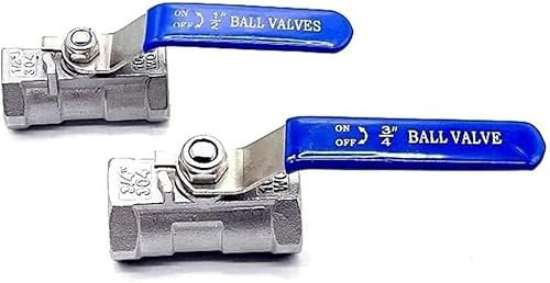 DXEAIN Kugelhahn, Kugelhahn mit Innengewinde, 1 Stück, Kugelhahn aus Edelstahl SS304 mit vollem Durchgang und Gewindeventilen mit Vinylgriff,(1.5 Inch)