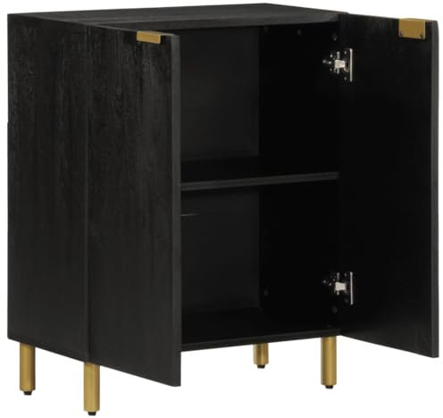 SXJEQOC Werkstattschrank Mehrzweckschrank Schließfachschrank Spind Schrank - Sideboard Schwarz 60x33x75 cm Holzwerkstoff für Küche Vorzimmer Schlafzimmer Keller