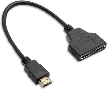 Leseogye HDMI Splitter 1 in 2 Out, HDMI Adapter Male to Dual Female, 2 Port Standard Monitor Adapter for Computers with BD Blu-ray Players, HD Players, Various TVs, Projectors