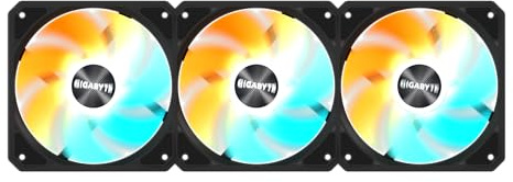 GIGABYTE GBT EZRVSFAN1203 Ventilateur de refroidissement pour boîtier de 120 mm | Débit d'air élevé et fonctionnement silencieux | Roulement à manchon durable | Taille universelle de 120 mm | Cadre