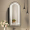 Mepplzian Bathroom Mirror Cabinet with Led Lights,Led Mirrored Cabinet Wall Mounted with Shaver Socket,Arched Bathroom Cabinets with Mirror,Black Recessed Medicine Cabinets with 2 Glass Shelves,40x80