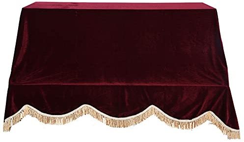 QANYEGN Upright Piano Cover, Upright Piano Protective Cover, Pleuche Cloth Piano Cover for Prevent Dust, Dampness, Accidental Spills (Red)