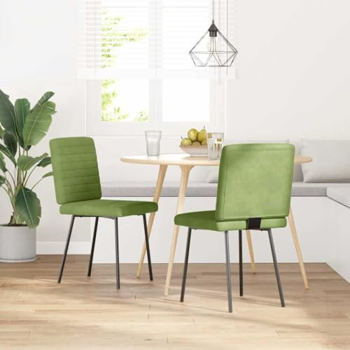 IBUQDDV Esszimmerstühle 2 STK. Hellgrün Samt, Elegante Polsterstühle mit Metall-Holz-Gestell für Wohnzimmer und Essbereich, Bequeme Sitzgelegenheit mit weichem Veloursbezug