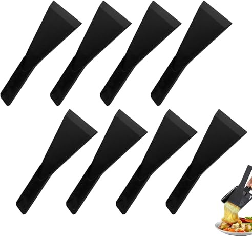 Lot de 8 spatules à raclette, Spatule Raclette Plastique, Ustensiles de Cuisine Idéaux pour Fromage, Fondue et Poêlons, Grattoirs Anti-Rayures pour Poêles à et Crêpes