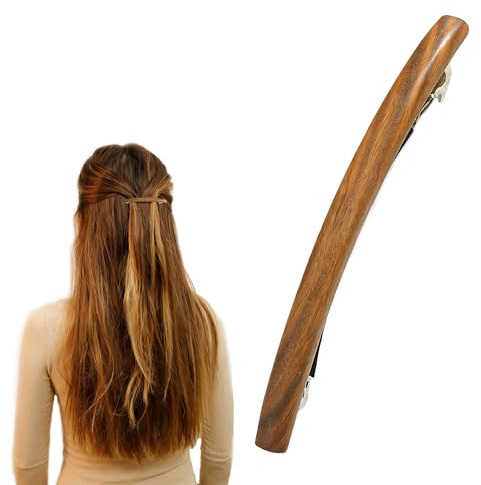 ZAHD Holz Haarspange Mit Federmechanismus Kleine Schlanke (Holz) | Haarspangen Damen Haarspange Aus Federspange Für Minimalismus Für Frauen Verschiedene Frisuren