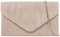 fi9® – Sac à main / Porte-monnaie / Pochette de soirée pour femme en daim plissé - Pour mariage, fête, bal, soirée, nude, Medium