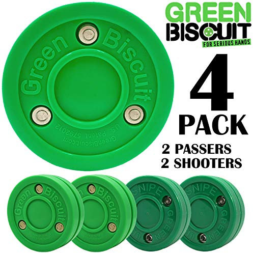 Green Biscuit 4 Stück 2 Shooter/2 Passer mit gratis NHL Puck 2 Tage Versand