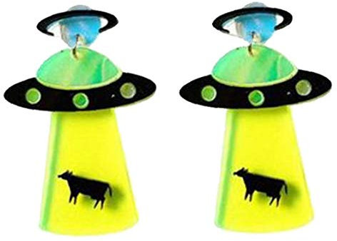 Angoter Spaceship Ohrstecker UFO Ohrring Übertriebenen Ohrring Acrylohrring-Tropfen-schmuck Accessoires Für Frau