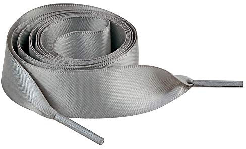 Jamron Flat Silk Satin Ribbon Shoelaces 2CM Wide for Trainers Ballerinas Pumps P13 Grey 180 CM