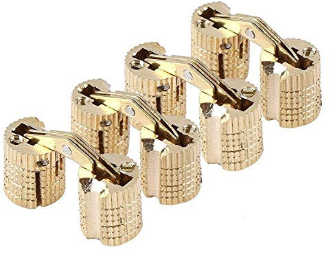 Broco 4 Stück/Pack Kupfer Messing Kabinett versteckte Box Barrel Scharnier 8 mm Öffnungswinkel 180 °