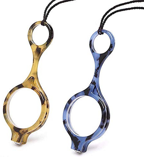 TERAISE Mini Faltbare Lesebrille Pendant Collier Readers Leichte tragbare Anti-Verlust-Lesebrille mit exquisitem Etui für Frauen und Männer(3.5X)