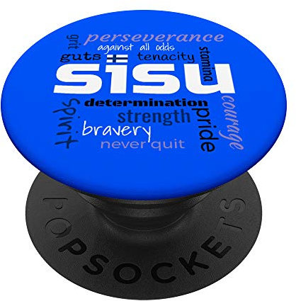 The Meaning of Finnish SISU Definition Word Collage Graphic - PopSockets Ausziehbarer Sockel und Griff für Smartphones und Tablets