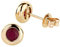Ardeo Aurum Damen Ohrringe-Ohrstecker aus 375 Gold Gelbgold mit 0,65 ct Rubin natürlich rot 7 mm rund Zargenfassung