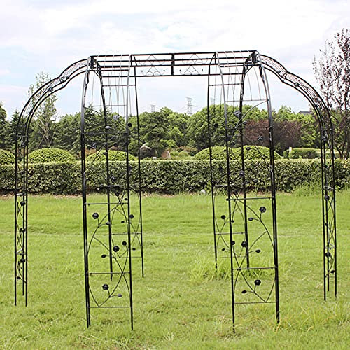 Rosenbogen Gartenbogen mit Verzierung,Bogen für Kletterpflanzen,Stereoscopic Metall Arbor Gartenlaube Torbogen,Pergola Spalier für Indoor/Outdoor,wetterfest,Rankhilfe,Rasengarten,Hochzeitsbogen