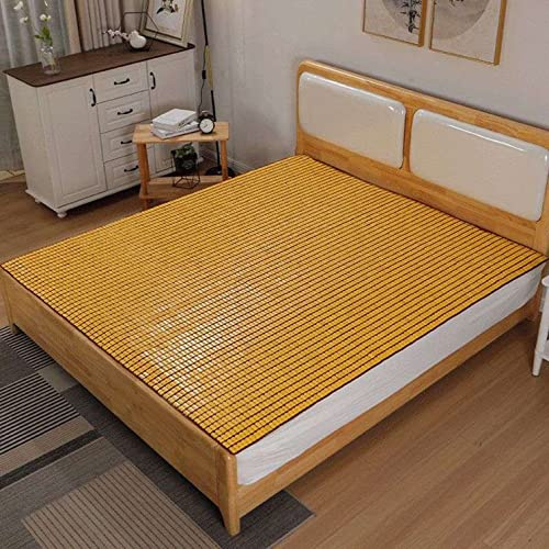 NIANXINN Colchón de Bambú,Mahjong Esterilla de Bambú de Hielo,Colchoneta para Bamboo Colchón,Plegable Hogar Dormitorio Ropa de Cama Estera de Dormir Cool Mat Alfombra de Bambú Natural (B,1.35x1.95m)