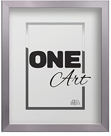 aFFa frames Hekla, MDF Bilderrahmen, the frame, Fotorahmen mit Acrylglas, bilderrahmen Silber, 40x60 cm