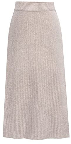 Damen Retro Knit Skirt/Rock Hohe Taille Winterrock Vintage Kariertes Warm Wollrock Elastische Taille Midi röcke Retro Elegant Herbst Strickrock Bequem Bleistift Wollrock Knielang (Beige, XXXXXL)