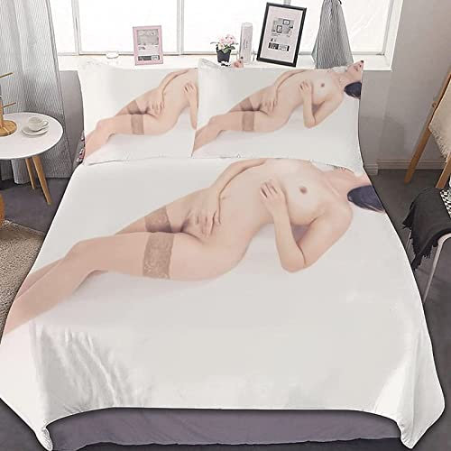 Bettwäsche 135x200 Sexy Nackt Betten Set Microfaser Bettbezug + 2 Kissenbezug 80x80 cm Bettwäsche Set Kinder Jungen Mädchen Männer