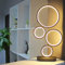 18W LED Tischlampe Schwarz 4-flammig Ring Tischleuchte Dimmbar Modern Wohnzimmerlampe aus Aluminium Metallbasis Art Deco Schreibtischlampe für Wohnzimmer Schlafzimmer Büro Nachttisch Arbeitszimmer