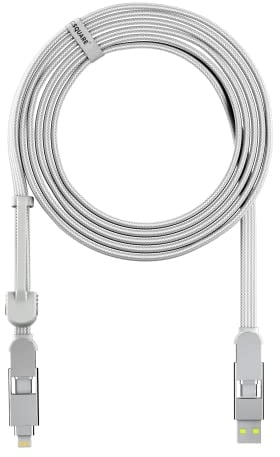 Rolling Square inCharge XL 3 m, Ladekabel, USB-A,C/Mikro-USB/Lightning, weiß