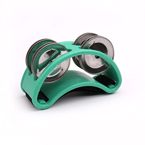 Tambourin à Pied Instrument de Musique à Percussion pour Bras et Pieds (Vert, 1pc)