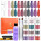 Lavender Violets Acrylic Nail Kit 12 Colours My Office Lady French Colours Nail Extention Powder and Professional Monomer Liquid Set with Everything Brushes Pen N661