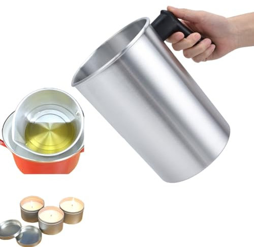 Pot Verseur De Fabrication De Bougies, Pichet De Fabrication De Bougies De Grande Capacité De 3 L, Pot De Fonte De Cire De Construction En Aluminium Avec Poignée Résistante à la Chaleur Et Bec Verseur