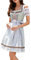 Clearlove Damen Dirndl midi 3tlg.Trachtenkleid für Oktoberfest,Karneval,DREI Teilig: Kleid, Bluse, Schürze Limonengrün40