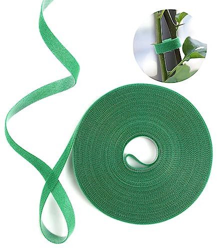 URAQT Attache de Câble, 10m×1.5cm de Large Attaches de Jardin pour Plantes Bande de Fixation Réutilisable, pour Plantes Grimpantes, Sangle de Câble Facile à Couper pour Maison Bureau Jardinage (Vert)