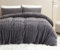 AShanlan Flanell Bettwäsche 220x240 Dunkelgrau Winter Warme Flauschig Biber Bettbezug 3 Teilig Superweich Fleece Samt Deckenbezug mit Reißverschluss und Kissenbezug 80x80 cm