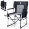 EVER ADVANCED Directors Chair for Adults, Oversized Camping Chair for Heavy People Folding with Side Table, Heavy Duty Portable With Side Pocket Supports up to 180KG Black