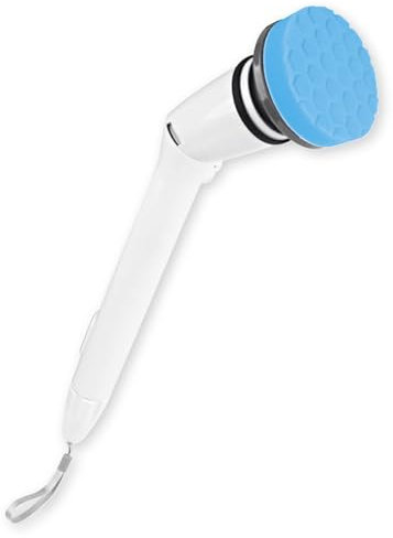 CLEANmaxx Elektrische Reinigungsbürste | Für alle Oberflächen - 7 Aufsätze & einstellbare Geschwindigkeitsstufen mit Teleskopstange | Ideal als Scheuerbürste, Grill-Bürste & Poliermaschine | [weiß]