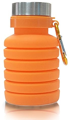 ZISTRFLO H02 Bouteille d'eau pliable en silicone pour voyage, camping, pique-nique, gym, randonnée, cyclisme, pêche 500 ml