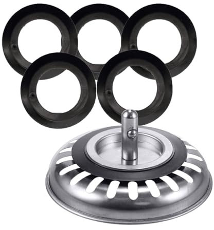 5PCS Franke Sink Plug Rubber Seal O-Rings Washers Gasket Pipe Waste Basin Click Plugs Bath for Basket Strainer for 78 79 80 82 83mm Kitchen Drain Sealing Universal Replacement Accessories (Convex)