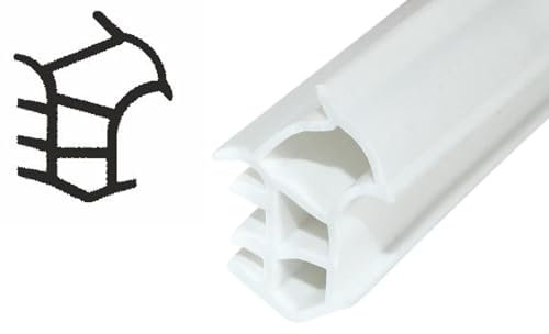 SN-TEC Stahlzargendichtung, Türdichtung, Ersatzdichtung, Z 1802 z.B für Hörmann Türen, Breite: 14mm, Höhe: 17,50mm zum einstecken, Farbauswahl: weiß/grau (Weiß, 30 Meter)