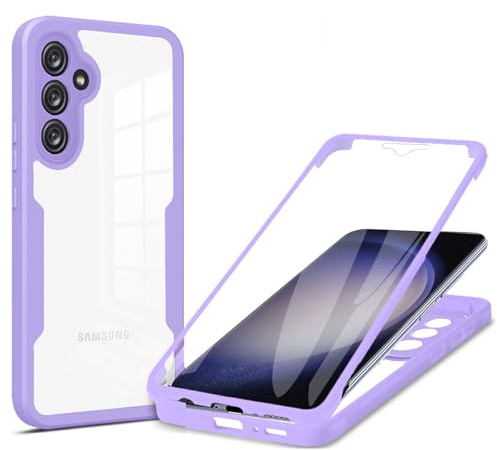 betterfon 360 Grad Hülle Kompatibel mit Samsung Galaxy S23 FE | Handyhülle mit eingebautem Displayschutz für Galaxy S23 FE | Lila
