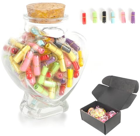 RANJIMA Partner Gift for Anniversary and Wedding Anniversary for Memorable Couples, Pack of 100 Message Capsule in One Bottle Gift for Mum, Anniversary Gift for Him and Her, Mother's Day Gifts