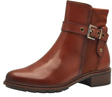 Tamaris Damen Stiefelette Blockabsatz bequem; COGNAC, EU 38