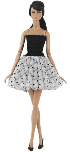 Jilibaba Puppenkleidung, Ballettkleid, Spitze, Gepunkteter Rock, Kostümzubehör für 1/6 SD-Puppe, 11 Zoll, 30 cm, Mädchenpuppe, Kindergeschenkspielzeug, 1