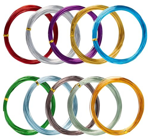 Sixfolo 10 Rollos 1mm Alambre para Bisuteria 100m Alambre Aluminio Colores Alambre Flexible para Manualidades Alambre Metalico in Aluminio Alambre Moldeable Multicolor para Hacer Bisutería Joyeria
